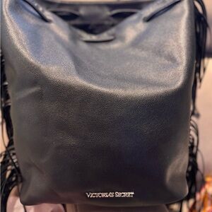 Victoria's Secret Black back tote with Fringe Accents